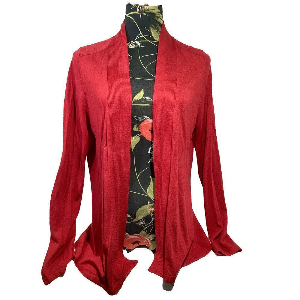 Chicos cardigan silk and rabbit hair blend size 2 or L red